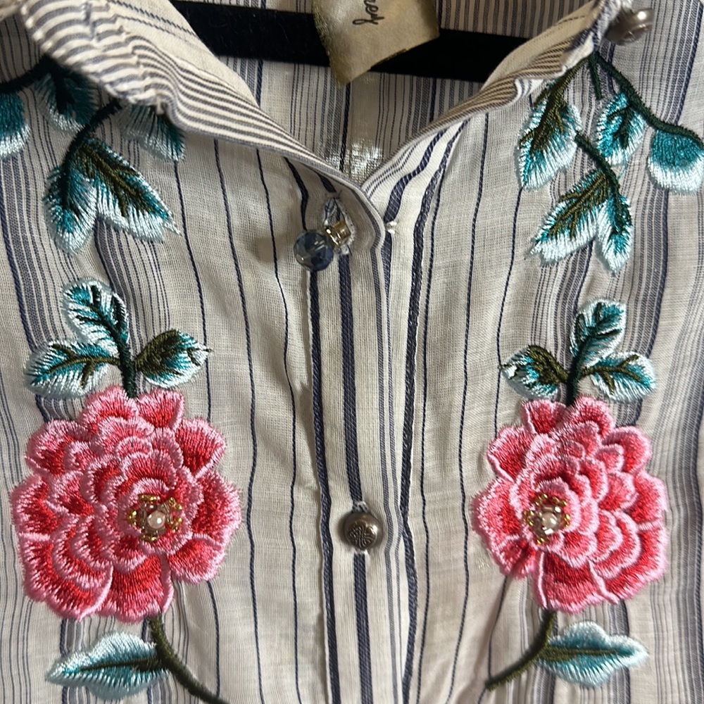 Aratta Dailey Button Down Blouse With Crystal Top… - image 4